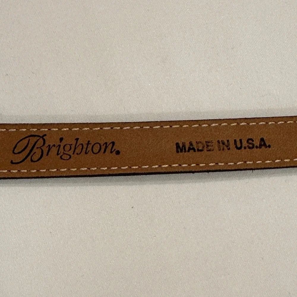 Brighton Vintage 1996 Western Skinny Belt Women‎ 32 Bronze Metallic Cowgirl Boho